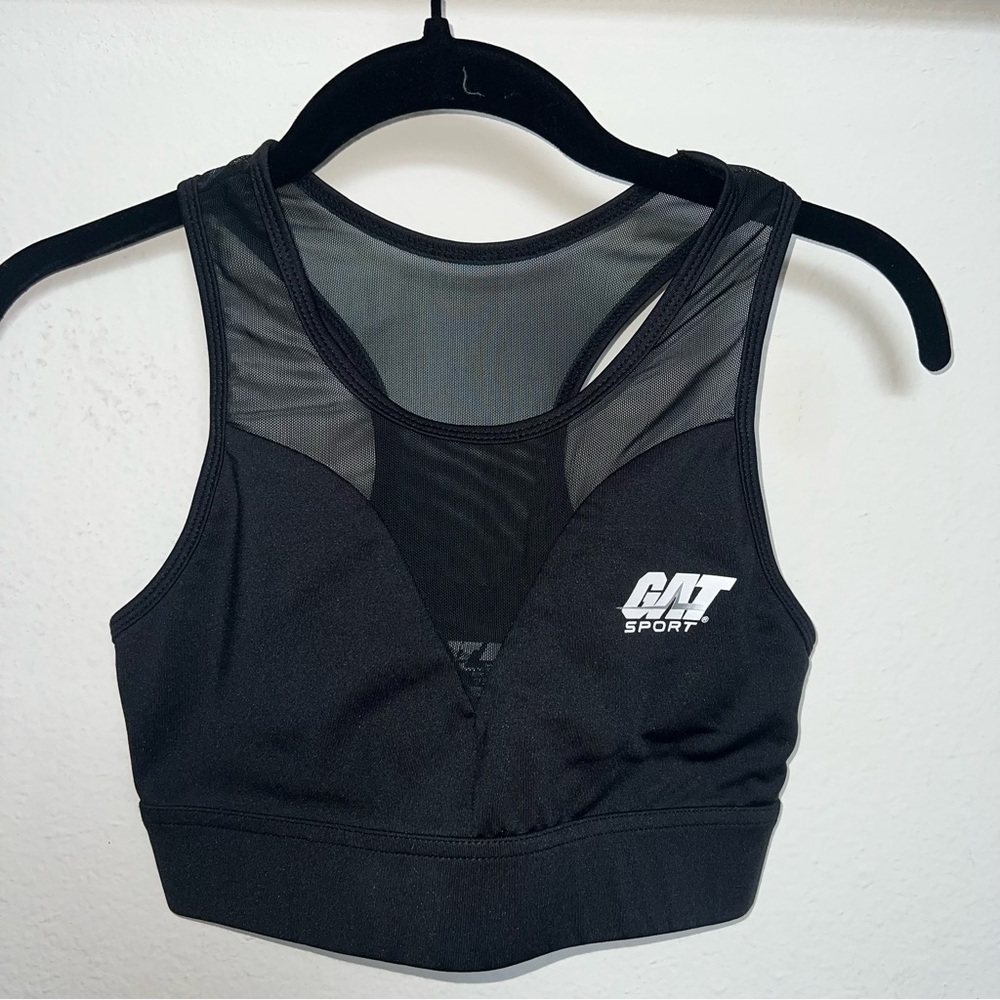 Black Mesh Sports Bra